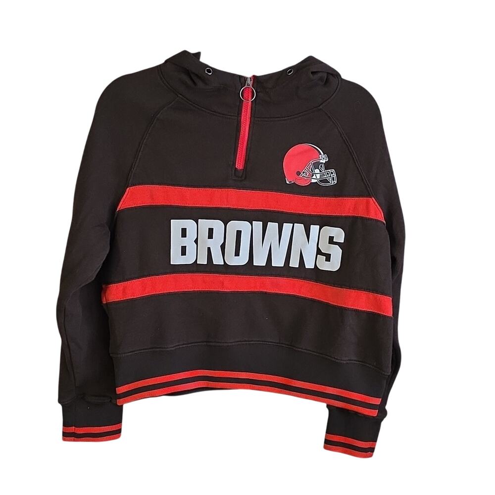 NFL Team Apparel Cleveland Browns Extra Point Pullover Hoodie Womens Size Medium